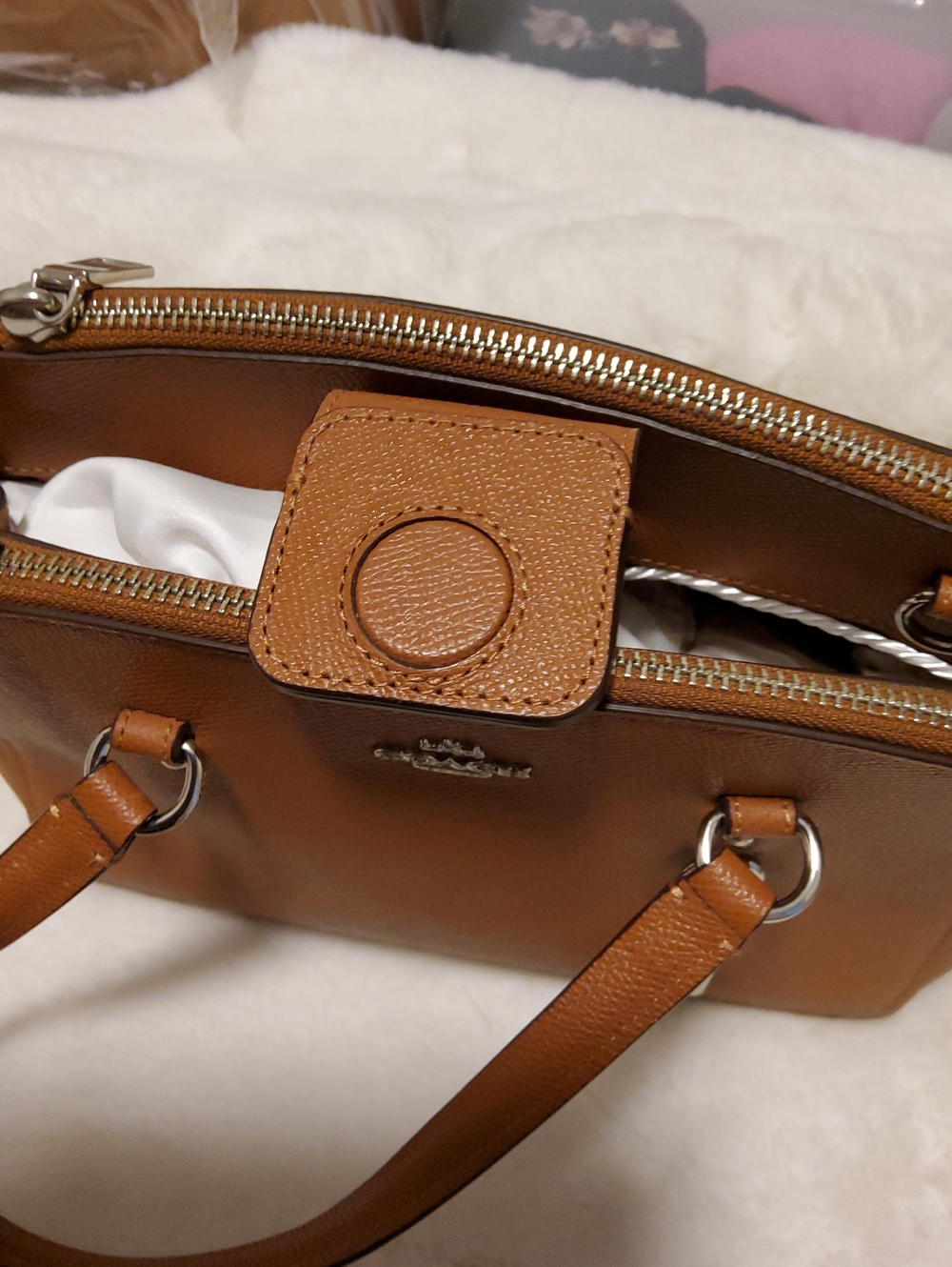 Coach Stanton 26 - Carryall Saddle Brown Crossgrain Leather Satchel Bag - Picture 15 of 16